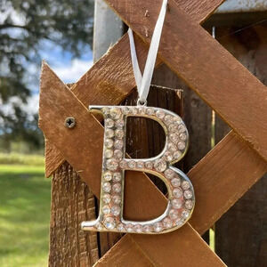 Large blingy “B” ornament. 3 1/2” tall​
